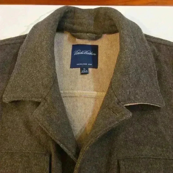 Brooks Brothers Mens Wool Button Down Collared Long Sleeve Jacket Brown Size XL - Picture 3 of 13